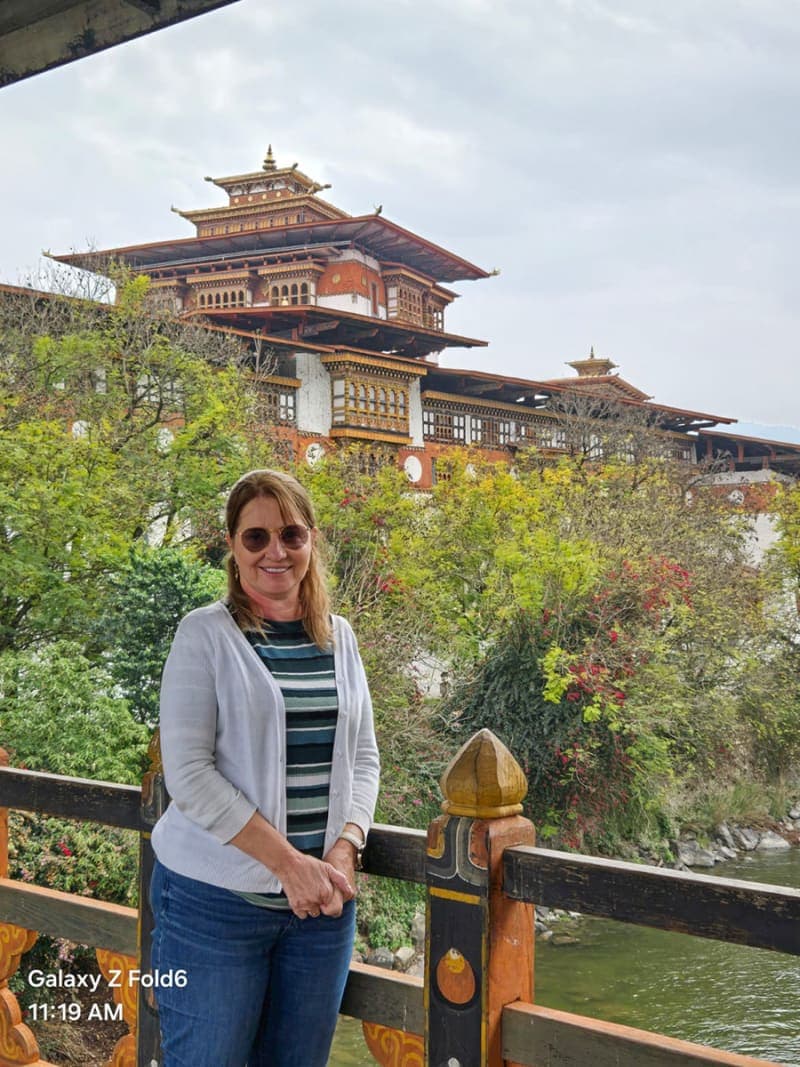 Punakha Dzong with amazing wooden bridge and our valuable guest fzowaj